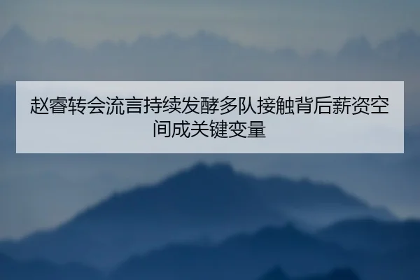 赵睿转会流言持续发酵多队接触背后薪资空间成关键变量(1xBET)